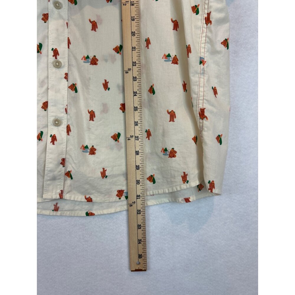 Eddie Bauer Mens Camping Bigfoot Print Button-Up Mens Shirt XL - Picture 5 of 8